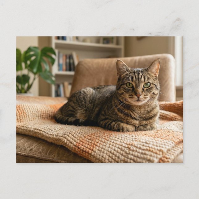 Carte Postale Annonce de chat pour toujours à la maison  (Devant)