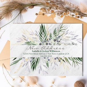 Carte Postale Annonce de déménagement à l'aquarelle Eucalyptus &