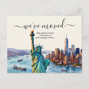 Carte Postale Annonce de déménagement à New York nouvelle adress