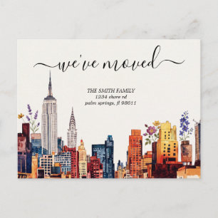 Carte Postale Annonce de déménagement à New York vintage