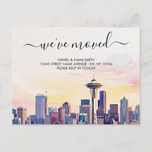 Carte Postale Annonce de déménagement à Seattle nouvelle adresse