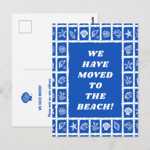 Carte Postale ANnonce de déménagement ADRESSE Blue Seashells Bea