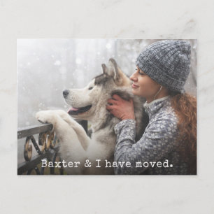 Carte Postale Annonce de déménagement avec votre animal Ajoutez 