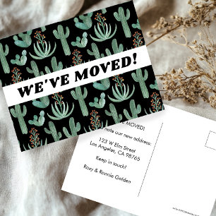 Carte Postale ANNONCE DE DÉMÉNAGEMENT Cactus du désert Aquarelle