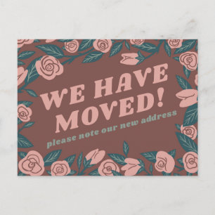 Carte Postale ANNONCE DE DÉMÉNAGEMENT Cadre Rose Rose Personnali