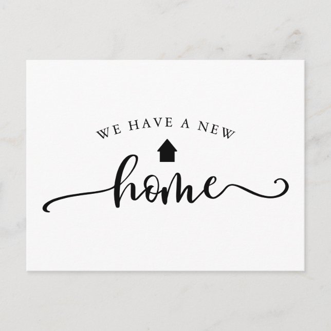 Carte Postale Annonce de déménagement de calligraphie minimalist (Devant)