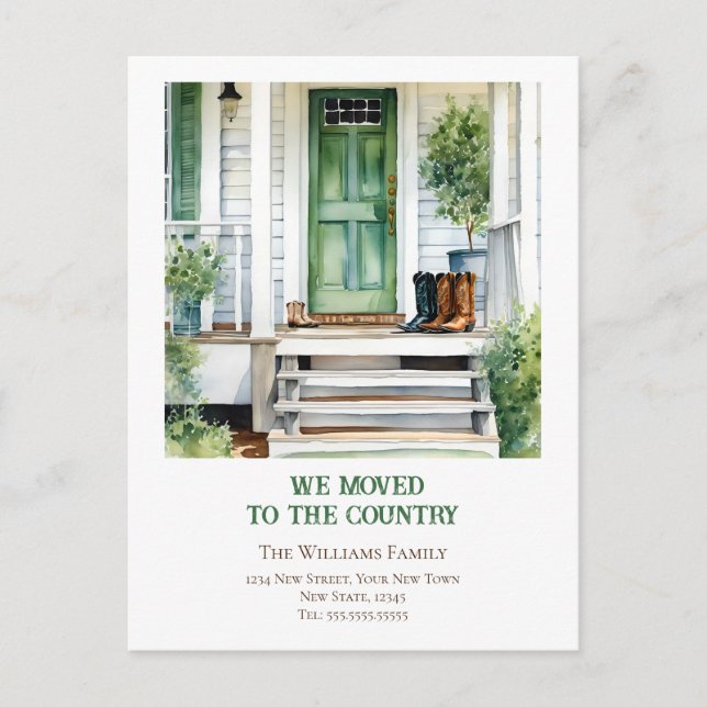 Carte Postale Annonce de déménagement de ferme Changement d'adre (Devant)