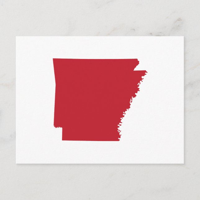 Carte Postale Annonce de déménagement en Arkansas blanc et rouge (Devant)