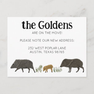 Carte Postale ANNONCE DE DÉMÉNAGEMENT Famille de Javelinas Sud-O