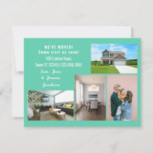 Carte Postale Annonce de déménagement minimaliste 4 photos