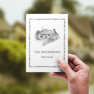 Carte Postale Annonce de déménagement minimaliste de cottage vin