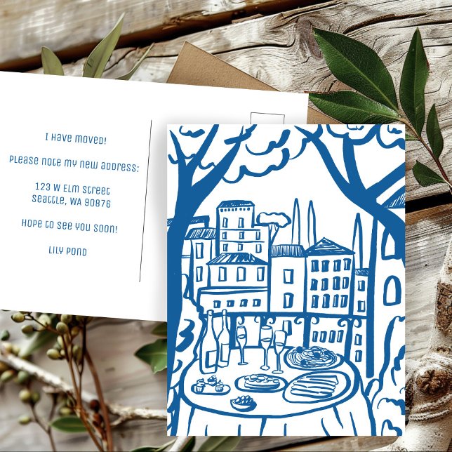 Carte Postale ANNONCE DE DÉMÉNAGEMENT Nouvelle Adresse Apparteme (MOVING ANNOUNCEMENT New Apartment Address Balcony Postcard
)