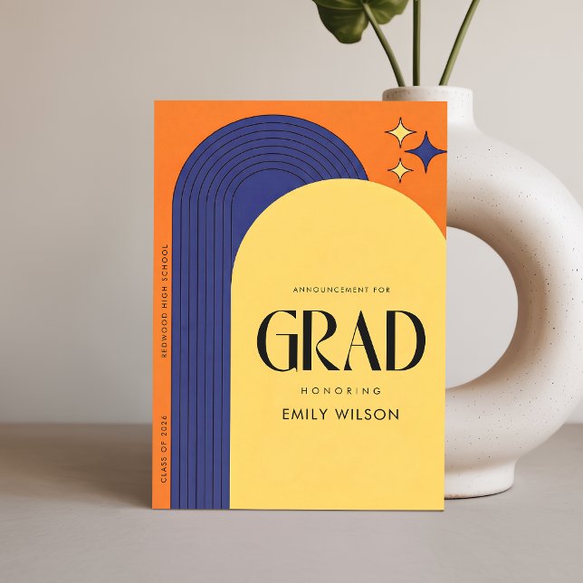 Carte Postale Annonce de Diplôme Rétro Simple Graduation (Créateur téléchargé)