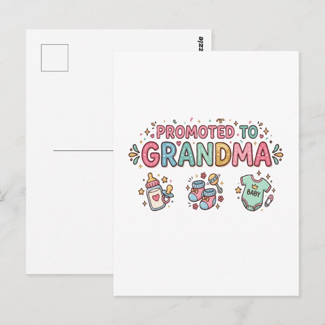 Carte Postale Annonce de future grand-mère (Devant / Derrière)