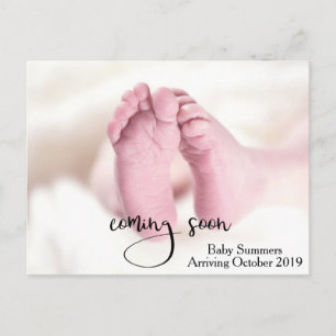 Carte Postale Annonce de grossesse Bébé à venir bientôt Pieds