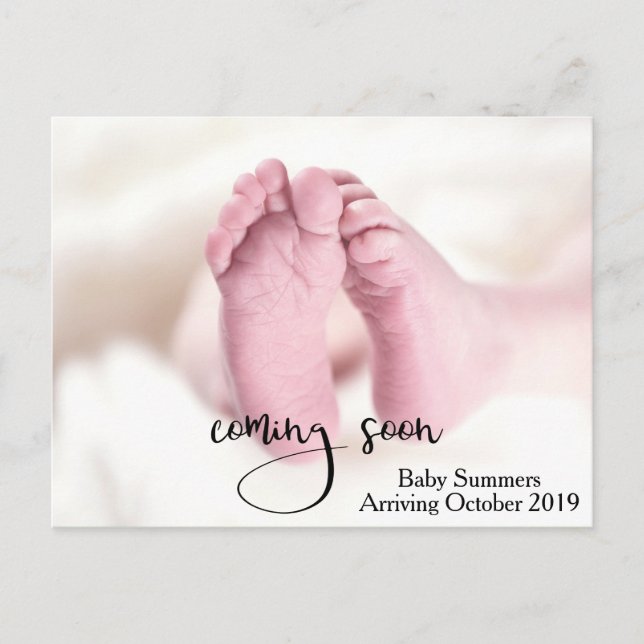 Carte Postale Annonce de grossesse Bébé à venir bientôt Pieds (Devant)
