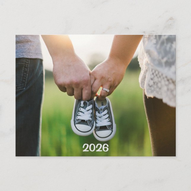 Carte Postale Annonce de grossesse photo 2026 (Devant)