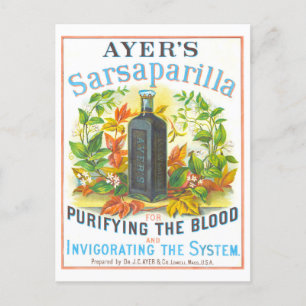 Carte Postale Annonce de la Sarsaparilla de Ayer en médecine Vin
