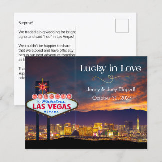 Carte Postale Annonce de mariage à Las Vegas Lucky In Love