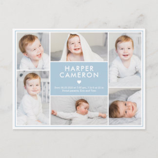 Carte Postale Annonce de naissance couleur modifiable Sweet Hear
