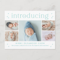 Annonce de naissance couleur modifiable Temps magi