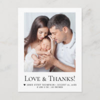 Annonce de naissance de bébé avec photo de famille