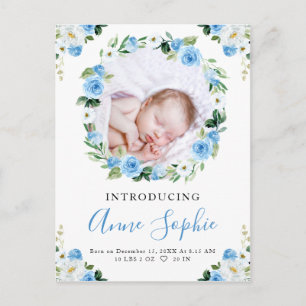 Carte Postale Annonce de naissance et remerciements avec photo s