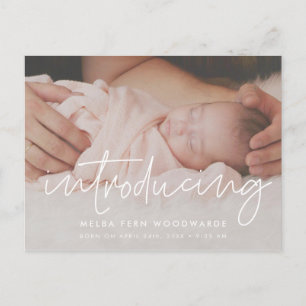 Carte Postale Annonce de naissance minimaliste moderne photo