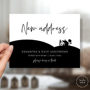 Carte Postale Annonce de Nouvelle Adresse de Maison, Petite Mais