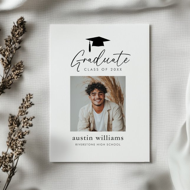 Carte Postale Annonce de photo de garçon diplômé (Créateur téléchargé)
