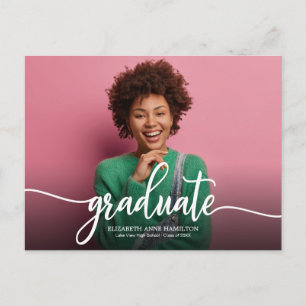 Carte Postale Annonce de remise de diplôme de lycée simple chic