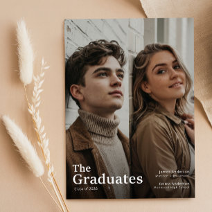 Carte Postale Annonce de remise de diplôme photo double articula