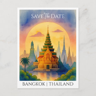 Carte Postale Annonce de sauvegarde de date Bangkok Thaïlande