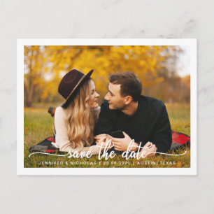 Carte Postale Annonce de sauvegarde de date de photo moderne
