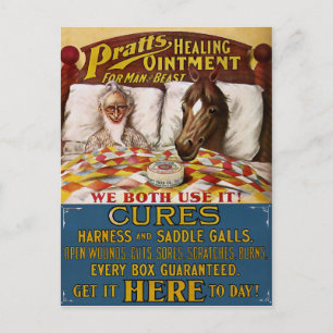 Carte Postale Annonce d'onces de guérison vintages