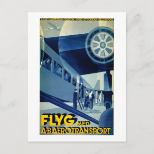 Carte Postale Annonce du Vintage voyage de transport Aero A-B