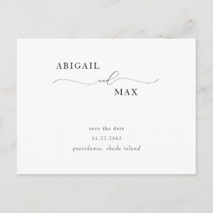 Carte Postale Annonce Élégante de Mariage avec Floral Save the D