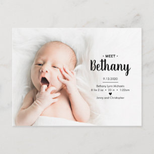 Carte Postale ANNONCE PHOTO DE BÉBÉ   Points Polka