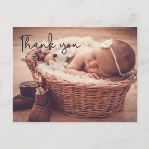 Carte Postale Annonce photo personnalisée pour bébé, Merci,