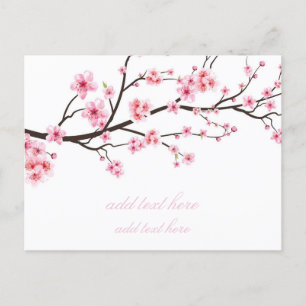 CARTE POSTALE ANNONCE PLATE : FLEURS DE SAKURA