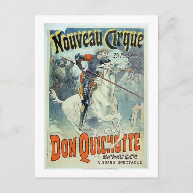Carte Postale Annonce pour 'Don Quichotte, Nouveau Cirque', Chev (Devant)