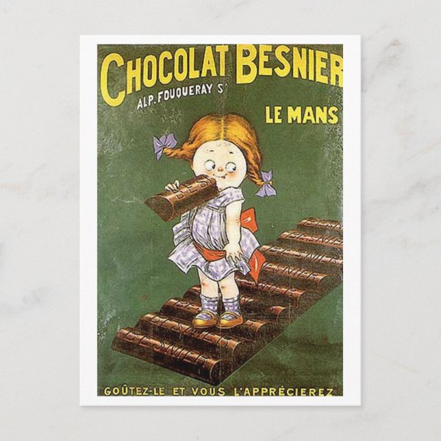 Carte Postale Annonce Vintage Chocolat Besnier (Devant)