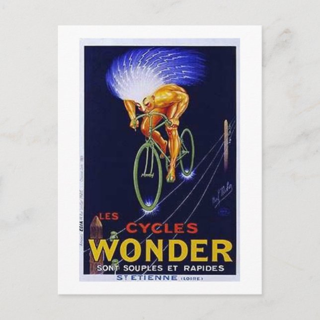 Carte Postale Annonce vintage Cycles Wonder (Devant)