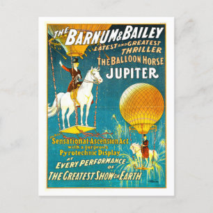Carte Postale Annonce vintage de cirque Barnum & Bailey - Balloo