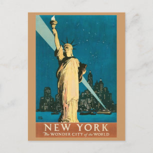 Carte Postale Annonce vintage de voyage à New York