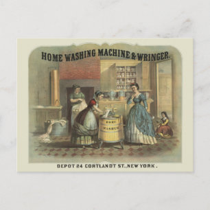 Carte Postale Annonce Vintage Pour Lave-Linge Maison Et Wringer.