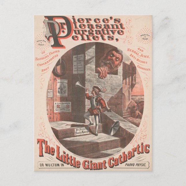 Carte Postale Annonce vintage pour les pellets de purge du Dr Pi (Devant)