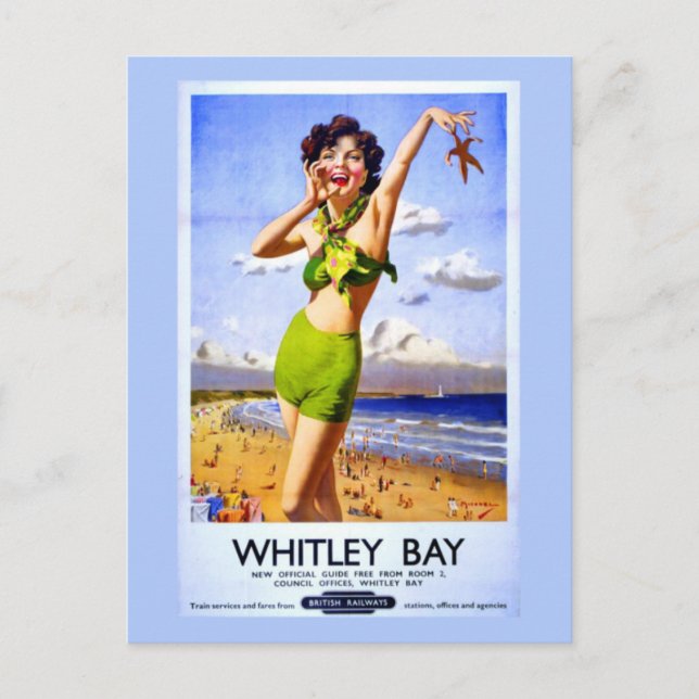 Carte Postale Annonce Vintage Whitley Bay (Devant)