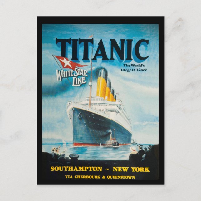 Carte Postale Annonce voyage Titanic RMS (Devant)
