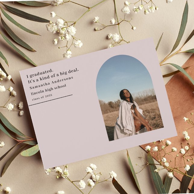 Carte Postale Annonces de diplômés d'Arc photo minimal moderne (Créateur téléchargé)